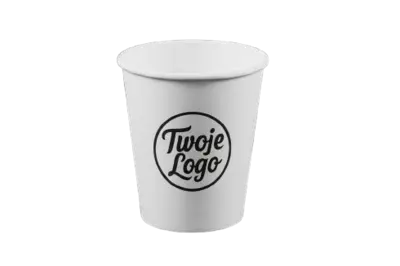 Kubek papierowy biały 250ml jednowarstwowy z nadrukiem